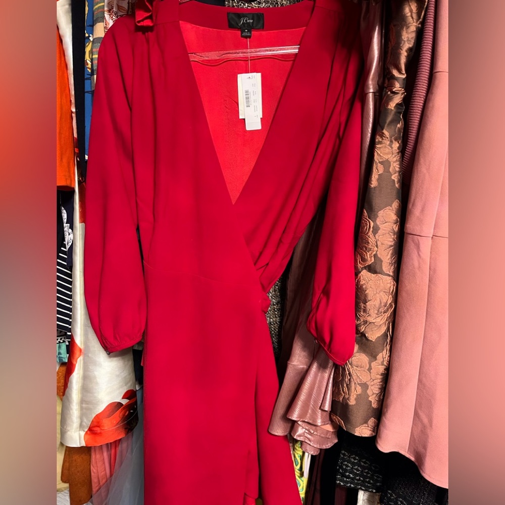 Brand new J. Crew wrap dress with balloon sleeves - size 8